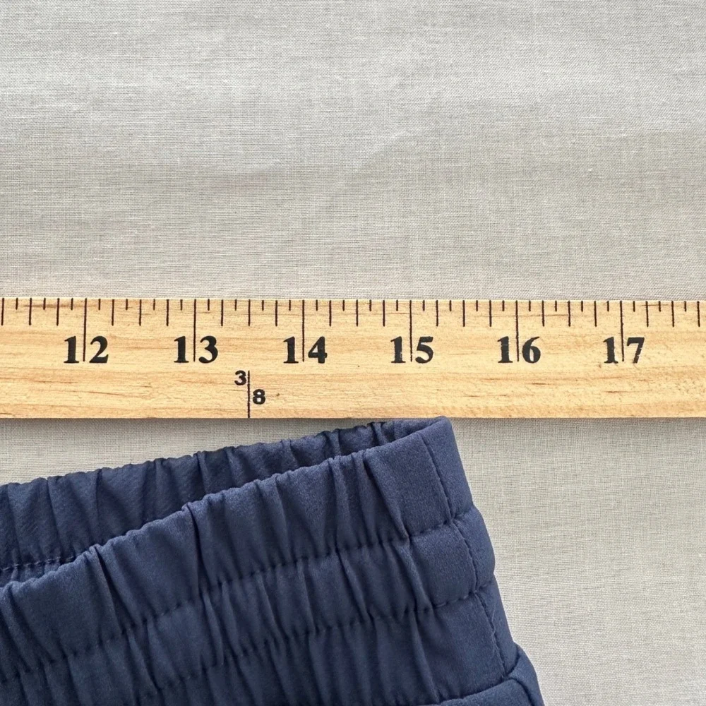 CJ Banks Women's Size M Pants Navy‎ Blue Elastic Waist Drawstring Tapered Leg